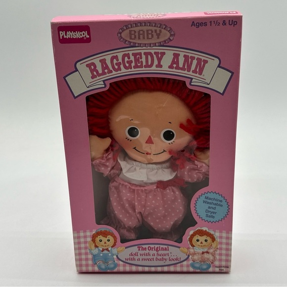 Vintage 1989 BABY RAGGEDY ANN Playskool BRAND NEW IN BOX Cloth Doll Machine Wash - Picture 1 of 4